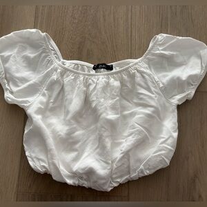 White Crop Top T-shirt Sleeve Length